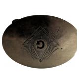 Solid Brass Belt Buckle with Masonic Symbol Engrav