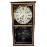 Regulator Wall Clock in Black with Gold Pinstripin