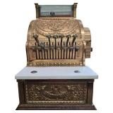 Brass National Cash Register with Ornate Detailing