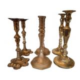 Six Brass Candlesticks in Varied Deb1692ns
