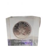 1961 Canadian $1 Coin Embedded in Acrylic Display