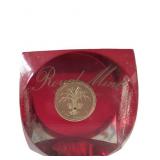 Royal Mint Coin Encased in Red Lucite Block, 2 in.