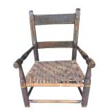 Antique Early American Childï¿½s Ladderback Chair Wi