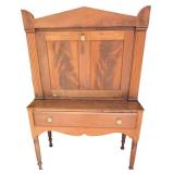 Antique Wooton Rotary Flat-Top Desk with Built-in
