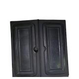 Black Metal Wall-Mounted Cabinet with Two Doors