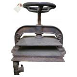 Cast Iron Book or Paper Press with Screw Mechanism