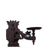 Carved Wood Wall-Mounted Candle Holder with Leaf M