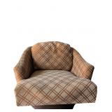 Milo Baughman Style Vintage Barrel-Back Swivel Lou