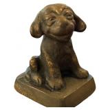 Cast Iron Dog Figurine on Rectangular Base