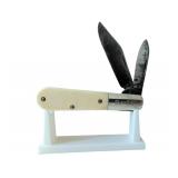 Barlow Two-Blade Folding Pocket Knife with White H