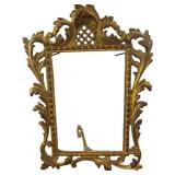 Ornate Cast Metal Easel-Back Picture Frame with Sc