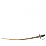 Curved Saber with Metal Guard and Scabbard, Made i