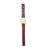 Pulsar Gold-Tone Quartz Watch with Brown Leather S