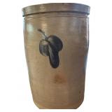 Stoneware Crock with Cobalt Blue Fruit Deb1692n