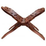 Handcrafted Hinged Wooden Book Stand with Intricat