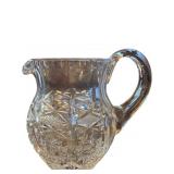 Cut Glass Pitcher with Starburst Pattern and Pouri