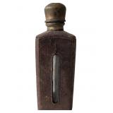3 3/4-Inch Glass Bottle with Metal Stopper and Lea