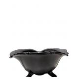 Vintage L.E. Smith Black Amethyst Glass Three-Foot