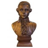 Bronze-Toned Mozart Bust on Plinth Base