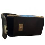 Rectangular Black Leather Case with Blue Velvet Li