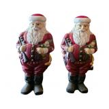 Cast Iron Santa B2195aus Andirons with Painted Det