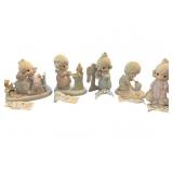 5 Precious Moments Porcelain Figurines Featuring I