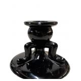 Vintage L.E. Smith Black Amethyst Glass Three-Legg