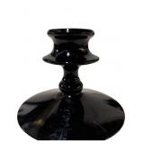 Black Amethyst Glass Tapered Candlestick Holder, 3