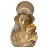 Porcelain Virgin Mary and Child Planter with Maker