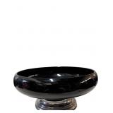 Black Amethyst Glass Footed Bowl by Cambridge Glas