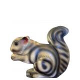 Ceramic Squirrel Figurine with Airbrushed Detailin