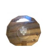 Mid-Century Lucite Cake Stand with Faceted Column