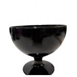 Vintage Black Amethyst Glass Footed Compote Bowl