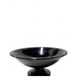 Black Amethyst Glass Footed Bowl by L.E. Smith wit