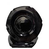 Black Amethyst Glass Plates, 7.5-Inch Diameter