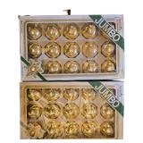 Two Boxes of Pyramid Decorative Jumbo Gold Ornamen