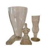 Three Molded Glass Figurative Bottles and Glasswar