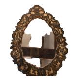 1880s French Carved Wood Mirror with Ornate Frame