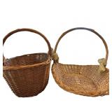 Two Wicker Baskets with Handles