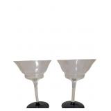 Two 1930s-1940s 16-Panel Optic Cocktail Glasses wi