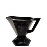 Vintage Art Deco Black Amethyst Glass Creamer with
