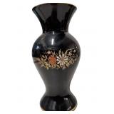 Painted Black Amethyst Glass Vase, 8.5 Inches Tall