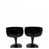 Black Amethyst Glass Sherberts, 4 1/2 In. Tall