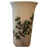 Lenox Porcelain Vase with Holly and Berries Motif