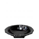 L. E. Smith Black Amethyst Glass Footed Compote Bo