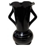 1930s Art Deco L.E. Smith Black Amethyst Glass Tro