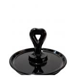 Vintage L.E. Smith Black Amethyst Glass Tray with