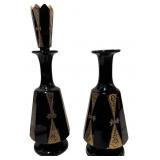 Victorian Biedermeier-Style Black Amethyst Glass D
