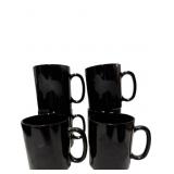 Six Black Amethyst Glass Mugs with Belgian Sheepdo