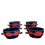 Six Vintage German Casserole Dishes, 6-Inch Diamet